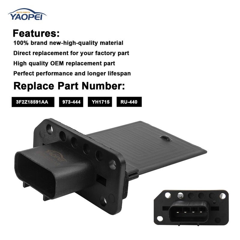 YAOPEI HVAC Fan Blower Motor Resistor for Ford Escape  Ford Expedition  F150  F250  F350 Super Duty Mustang  Mercury Mariner  Lincoln Mark LT Replaces # YH-1715 3F2Z-18591-AA - Image 3